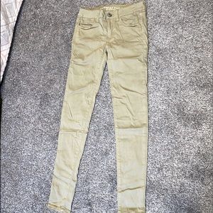 American Eagle Khaki Jeggings Size 0 Long